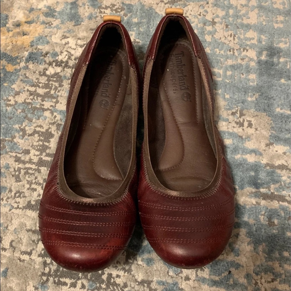 Timberland Earthkeeper Flats, Wine Red, Size:9.5